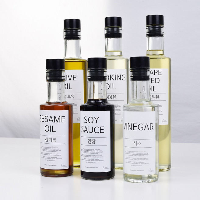 유리 밀폐 원형 오일 병 소스 통 흐름방지마개, 300ml, 라벨X, 라벨없음, 1개