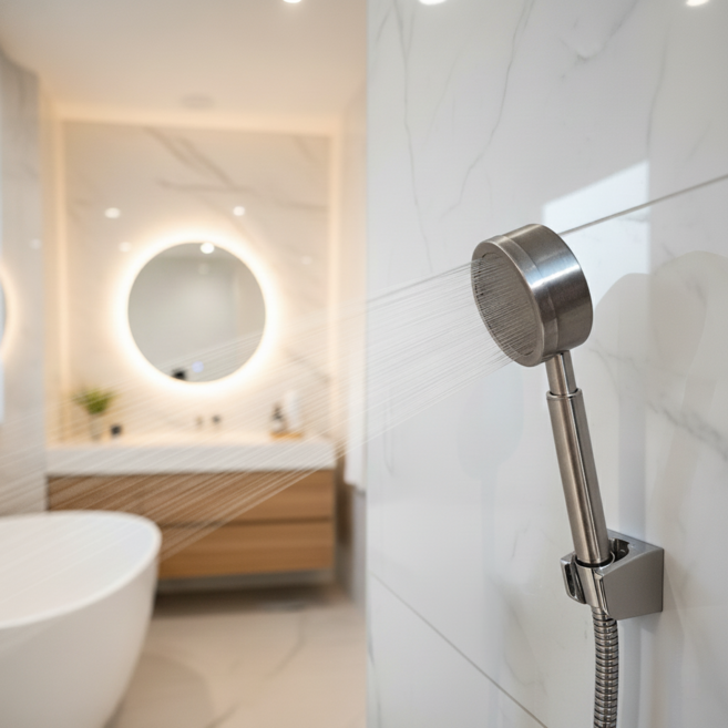 햄부케 304 스테인리스 수압상승 절수 샤워기 헤드, 무광실버, 1개