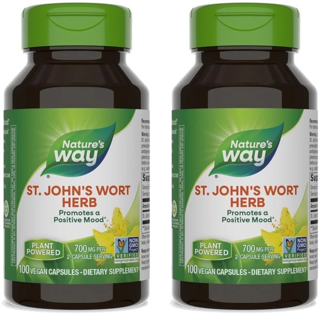 Nature's Way 세인트 존스 워트 허브 캡슐, 100정, 2개 - 쿠팡