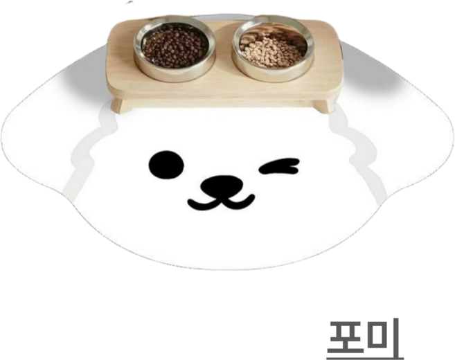 러비포포 강아지 고양이 식기 매트 흘림방지 논슬립 패드, 1개, 포미