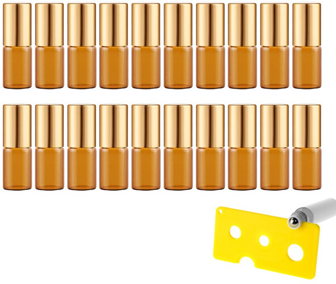 27리빙 부드럽게 발리는 롤온 향수 공병+롤온 따개 포함, 골드캡 3ml, 20개