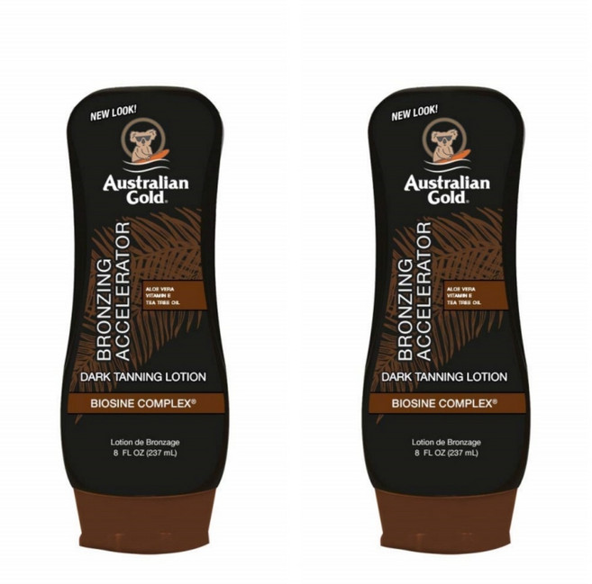 오스트레일리안 골드 브론징 엑셀러레이터 다크 태닝 로션 237ml 2개 Australian Gold Dark Tanning Accelerator Lotion With Bronzer