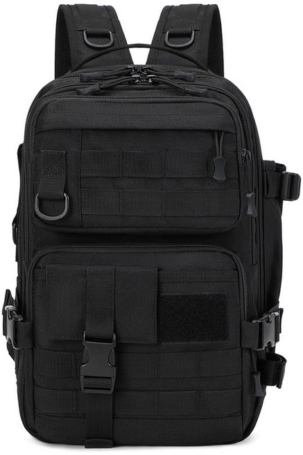 戶外運動背包 輕量多隔層防水雙肩包, 黑色, 1個