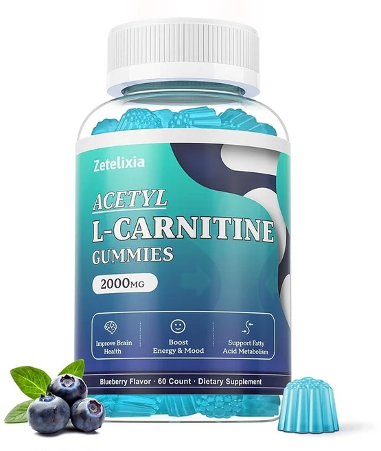 192996 Zetelixia 아세틸 L카르니틴 젤리 2000mg 비타민 B12 C 함유 L카르니틴 60개 에너지 블루베리, 60 Count (Pack of 1), 1개, 60정 - 쿠팡