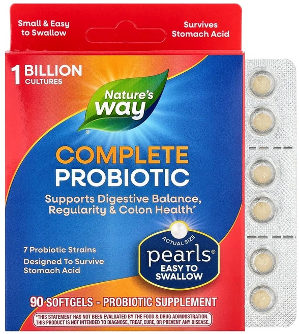 엔자마틱테라피 Natures Way (네이처스 웨이) Probiotic Pearls 컴플리트 소프트젤 90정, 1개 - 쿠팡