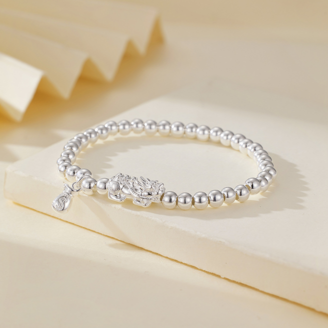 비휴 은 팔찌 피슈 복주머니 재물운 행운 수호 by 선연주