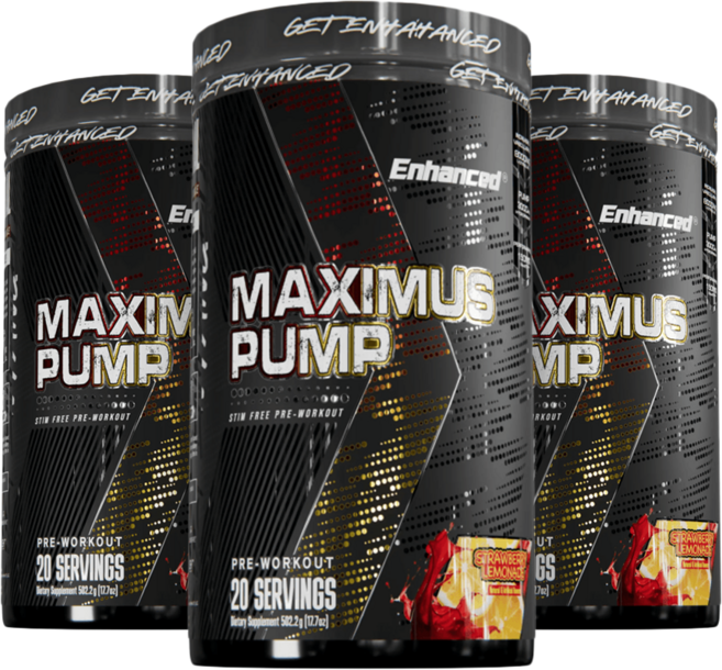ENHANCED Maximus Pump 헬스보충제 - 차세대 무자극 무카페인 펌핑 부스터, 3개, 20회분