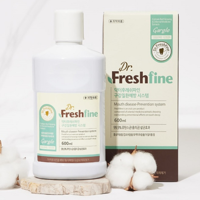 닥터후레쉬파인/가글/가그린/구강청결제/입냄새/니코틴/충치예방/리스테린, 1개, 600ml