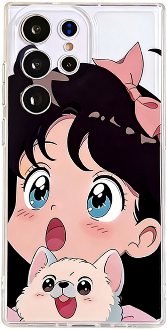 BuyChoo 퍼피 앤 걸 실리콘 휴대폰 케이스