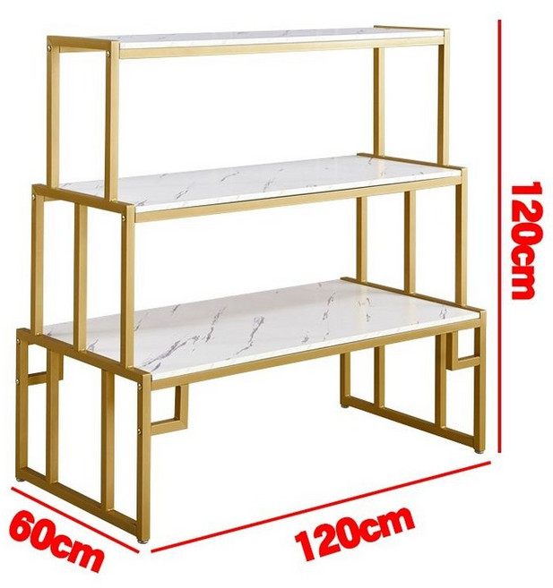 구두진열대 슈즈 고급 전시대 디스플레이 선반 신발 매장, 1개, 나노골드 120x60x120 3단