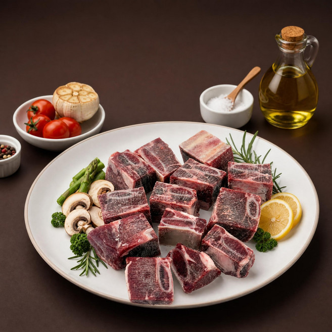[요기고기]덴마크산 송아지 어린 갈비 부드러운 찜갈비용 3~5cm, 2개, 1kg