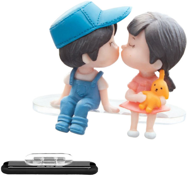 셀렛 차량용 움직이는 무전력 슬라이딩 장식품, 1개, 블루커플 B