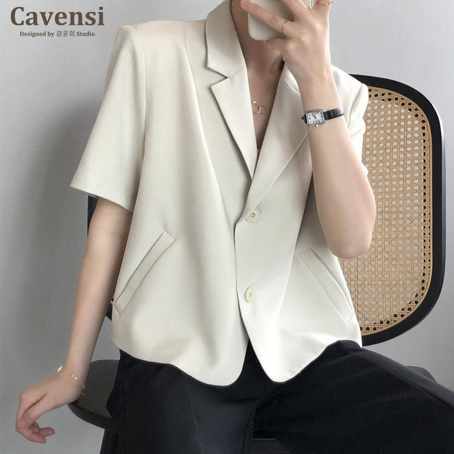 Cavensi 薄款短版西裝外套