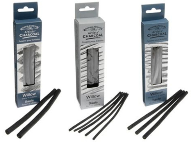 윈저앤뉴튼 전문가용 목탄 Charcoal Thin 12개입, WI7005172