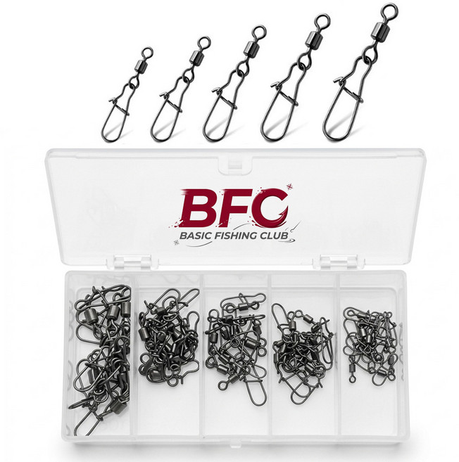 낚시 스냅도래 5종 세트 회전도래 채비용품 루어채비 바다 민물 겸용, 1세트, 10개입