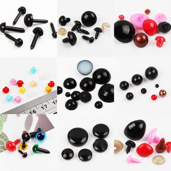 눈알 인형눈알 인형눈 코 입 뜨개소품 모루 부자재, L01)눈알 핀6mm(블랙14개), 1세트