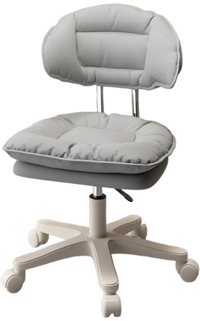 雲朵椅 旋轉書桌椅 梳妝椅 美容美甲椅, 淺灰色【可升降+雙層靠坐+靜音輪】, 1個