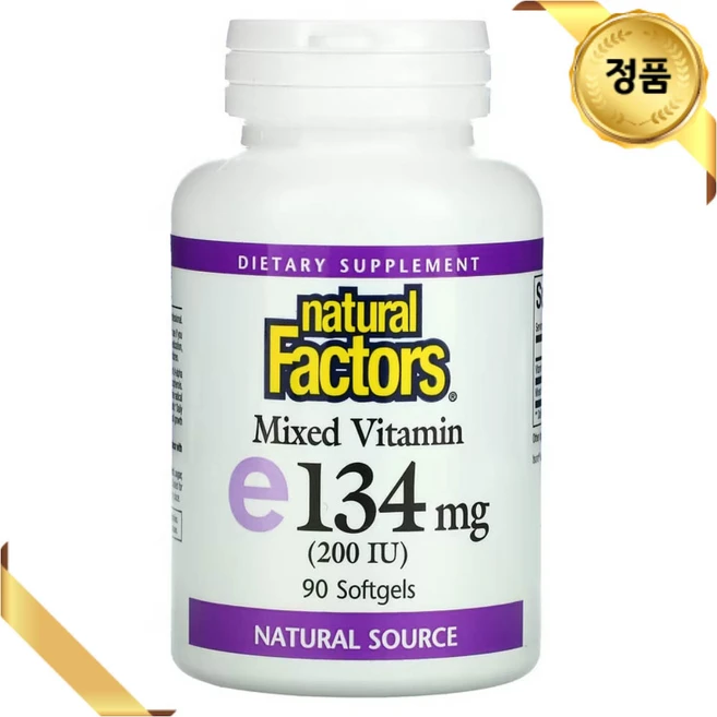 네추럴팩터스 혼합 비타민 E 134mg 200IU 90소프트젤, 90정, 1개 - 쿠팡