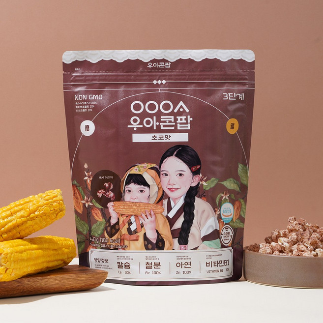 우아 콘팝, 1개, 40g, 초코맛