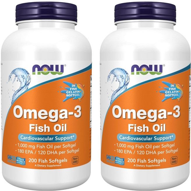 나우푸드 오메가 3 1000mg 피쉬 소프트젤, 200정, 2개
