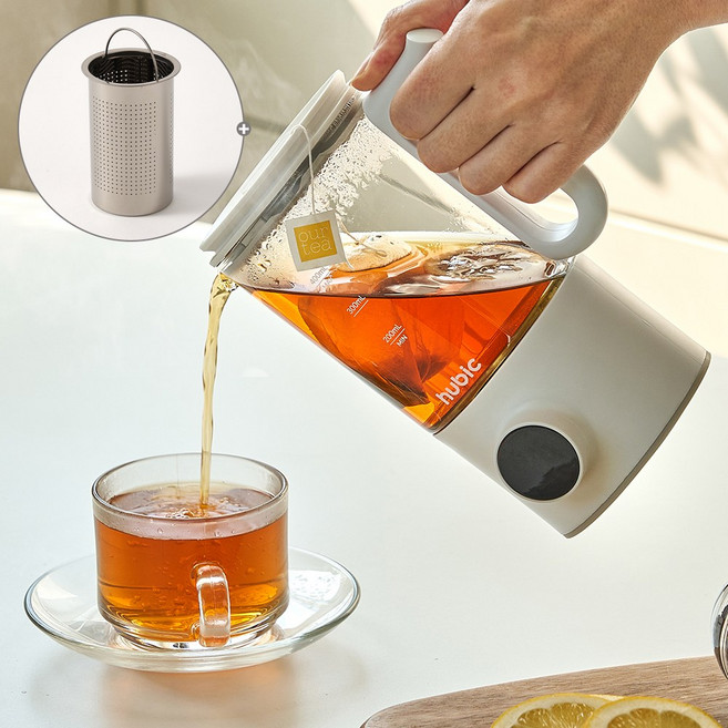 온도조절 유리 전기 포트 사무실 휴대용 티 포트 미니 소형 전기주전자, 화이트