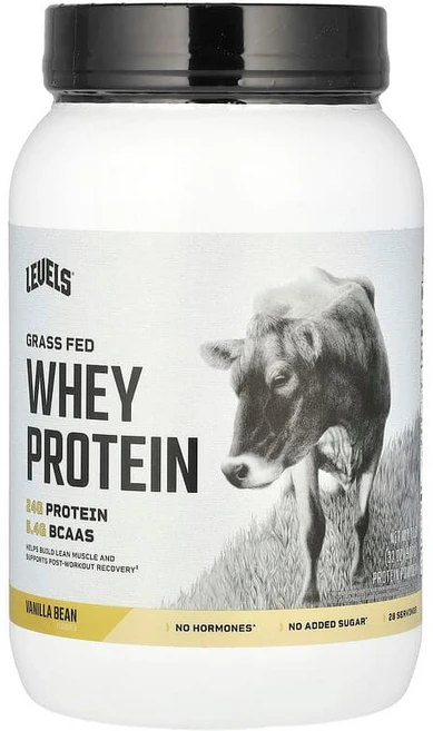 Levels 목초 사육 유청 단백질 분말 바닐라빈 907g(2lb) Levels (레벨스), 907.184 g, 1개 - 쿠팡