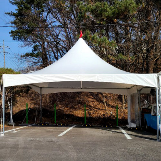(주)한국캐노피 몽골천막 6m x 4m 몽골텐트 행사천막 고정천막 행사용천막, 6mx4m 몽골천막 백관골조+창문형 벽면