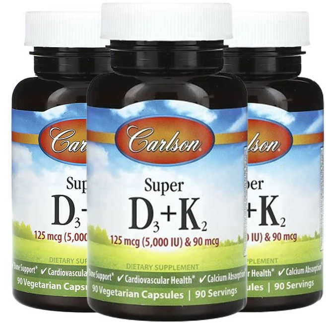 칼슨 슈퍼 D3 + K2 90 베지캡슐, 02_90 Stuck, 3개, 90정 - 쿠팡