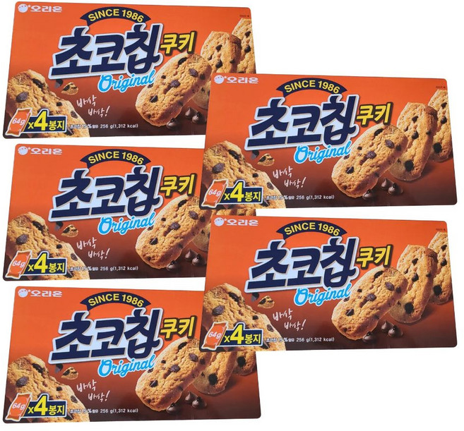 오리온 초코칩 쿠키, 256g, 5개