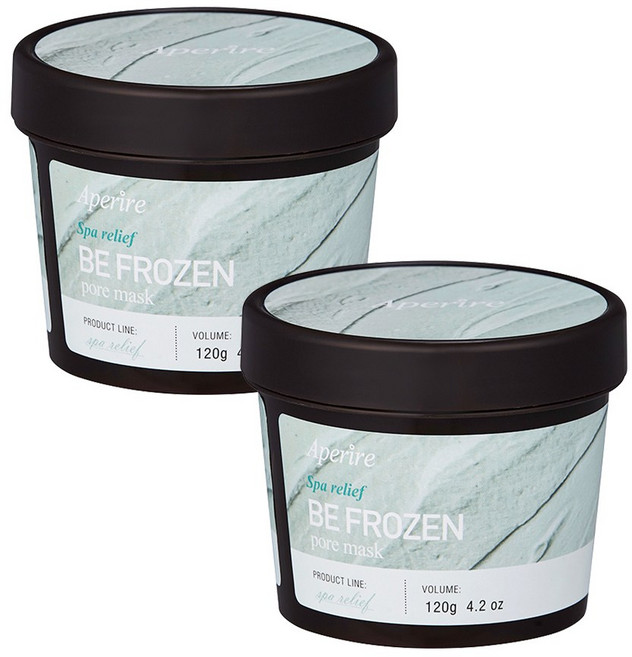아페리레 스파 릴리프 비 프로즌 쿨링 블랙헤드 빙하토 모공수축 모공팩 마스크 팩브러쉬 증정, 120g, 2개