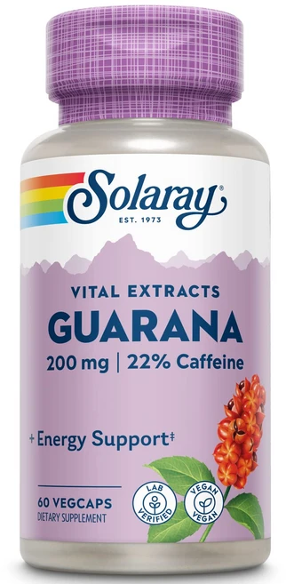 솔라레이 구아라나 씨 추출물 300mg | 카페인 44mg SOLARAY Guarana Seed Extract 300mg | 44 mg of Caffeine | Healthy E, 60정, 1개 - 쿠팡