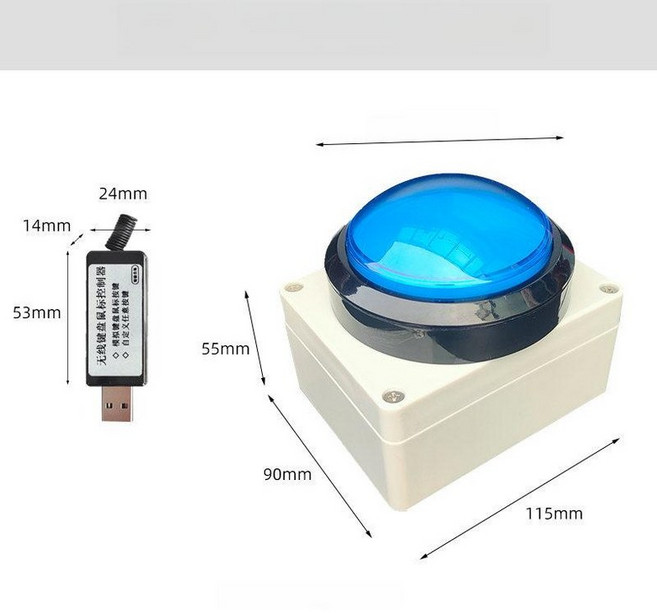 무선 USB 대형 버튼 게임용 마우스 키보드 입력, 기본 모델명/품번, 블루 버튼