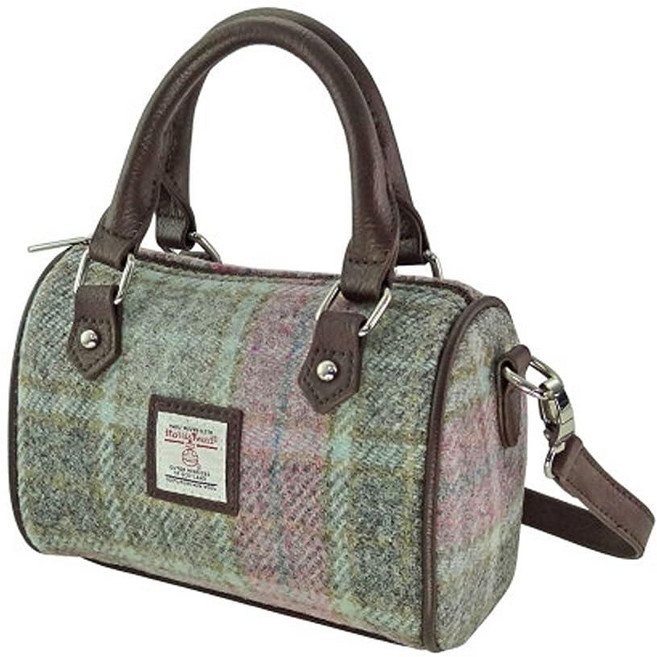 Glen Appin Harris Tweed 'Lossie' Tiny Bowling Bag (Soft Pink Buchanan), 252059 Glen Appin Harris Tweed