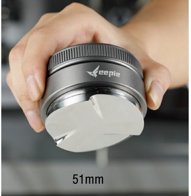 FEEPIE 커피 레벨링툴 템퍼 디스티리뷰터 푸쉬 탬퍼 덴테이션, 1개, feepie-51mm