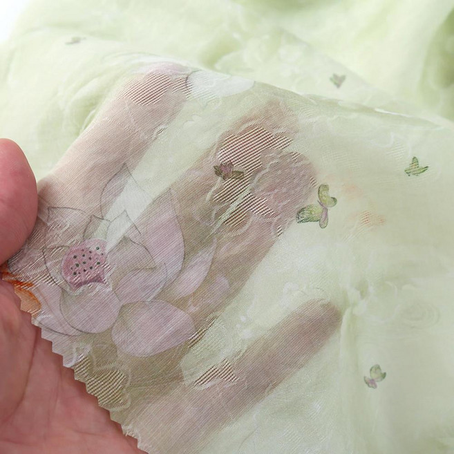 디지털 프린팅 면 나일론 원단 수제 신중국풍 한복 드레스 소재 치파오 가볍고 여름 가을에 적합, 1개, 2. 텐셀 자카드 50cm당 가격 여러 개 구매 ...