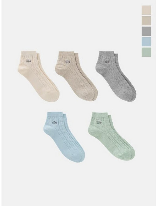 라코스테 LACOSTE 공식 여성 케이블 앵클 삭스 RA034E-56G 5종 택1 508241, 샴브레이블루(HBA)