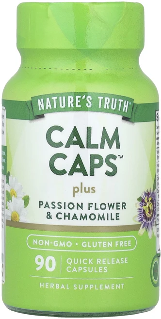 Nature's Truth Calm Caps™ 플러스 시계꽃 & 카모마일 빠른 방출 캡슐 90정, Nature'sTruthCalmCaps™플러, 1개 - 쿠팡