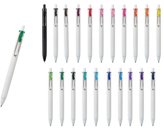 유니볼원 UMN-S볼펜 선명하고 진한 중성펜 0.38 0.5mm, 0.38 그린