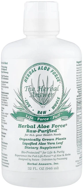 Herbal Answers Herbal Aloe Force® Raw Purified™ 32 fl oz (946 ml), Herbal Answers, Herbal Aloe Fo, 1개 - 쿠팡
