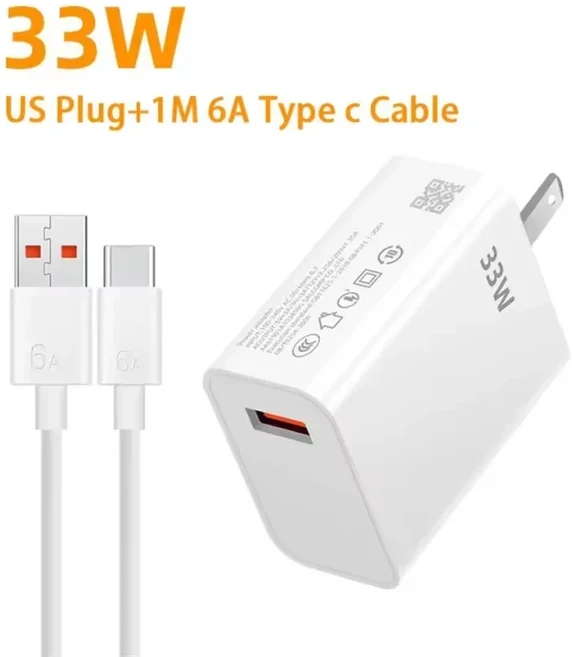 샤오미 터보 33W 고속 충전기 1M USB 호환 C 케이블 (포코 X3 NFC M4 11I 10T 5G 노트 9 프로용), 01 China Mainland, 1개, 02 33W US