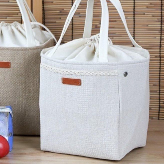 세리앙쥬 도시락 보온보냉백 에코백, 1개, 화이트