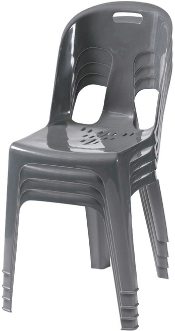 플라스틱의자 등받이의자 야외의자 행사 편의점 포장마차 간이용 보조 4개, 그레이