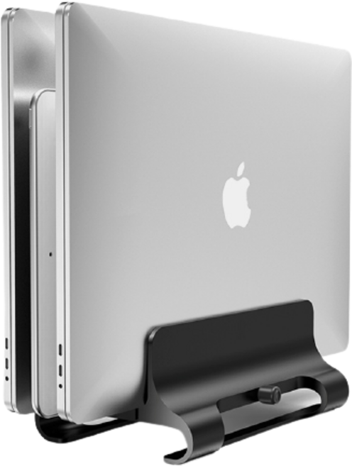 어바너 프리미엄 알루미늄 데스크테리어 책상정리 수납 맥북 아이패드 태블릿 세로 노트북 거치대 스탠드, 블랙, 1개