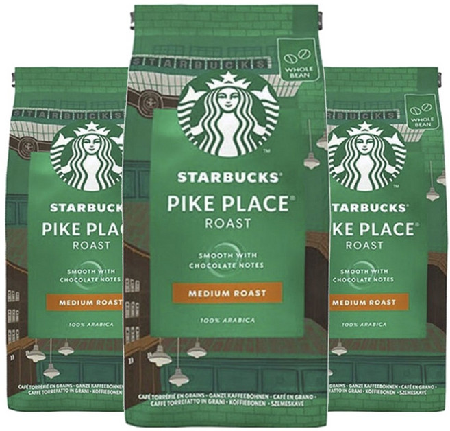 스타벅스 파이크 플레이스 로스트 미디엄 초콜릿 노트 (원두), 3개, 200g