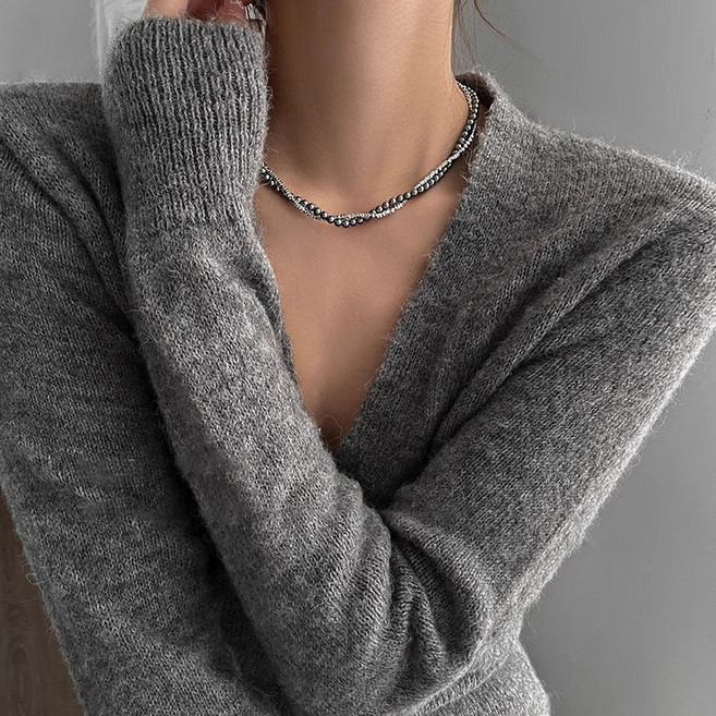 홍시마켓 진주 트위스트 클래식한 고급스러운 목걸이