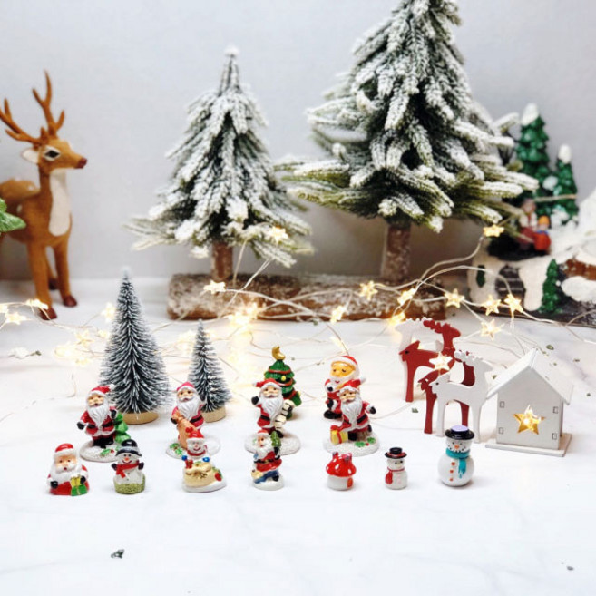 크리스마스 미니어처 트리 산타 눈사람 인형 장식 인테리어 소품 디자인 아이디어 상품, 버섯하우스, 1개