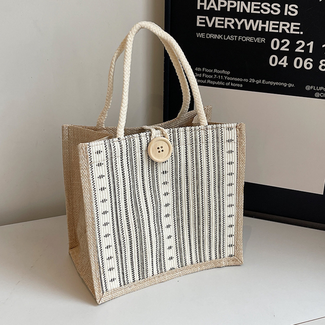 루앙즈 미니손가방 스트라이프 가벼운 황마 손가방