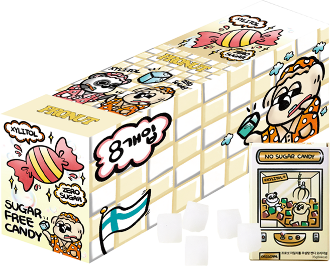 프로넛 무설탕 자일리톨 캔디 오리지널 묶음, 8개, 30g