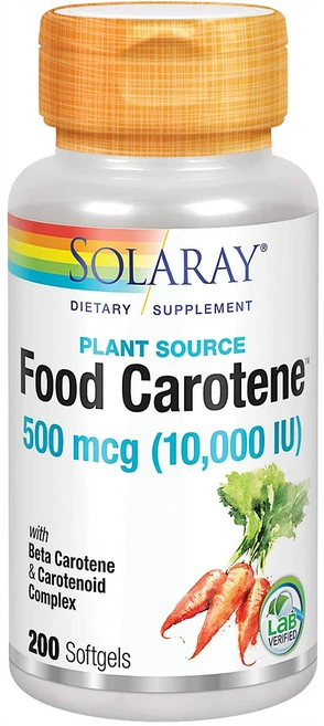 Solaray Food Carotene 푸드 카로틴 비타민 A 10000 IU 200 카운트, 1개, 200정 - 쿠팡