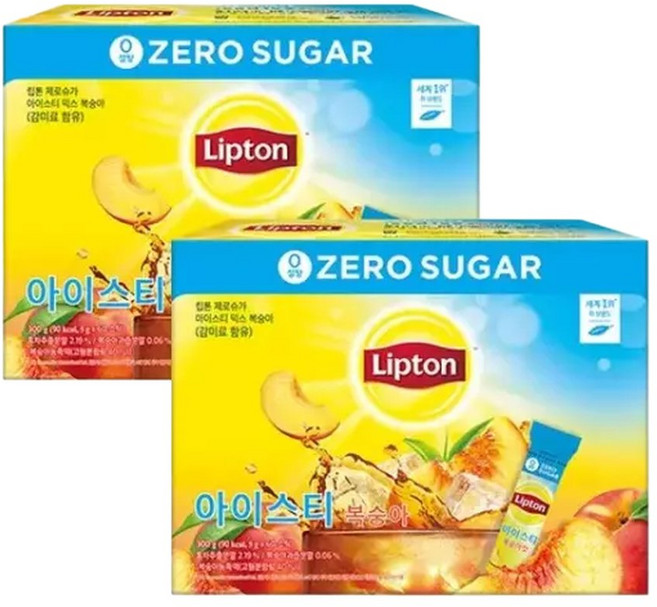 립톤 제로슈거 아이스티 복숭아 5g 60T 2개, 60개입